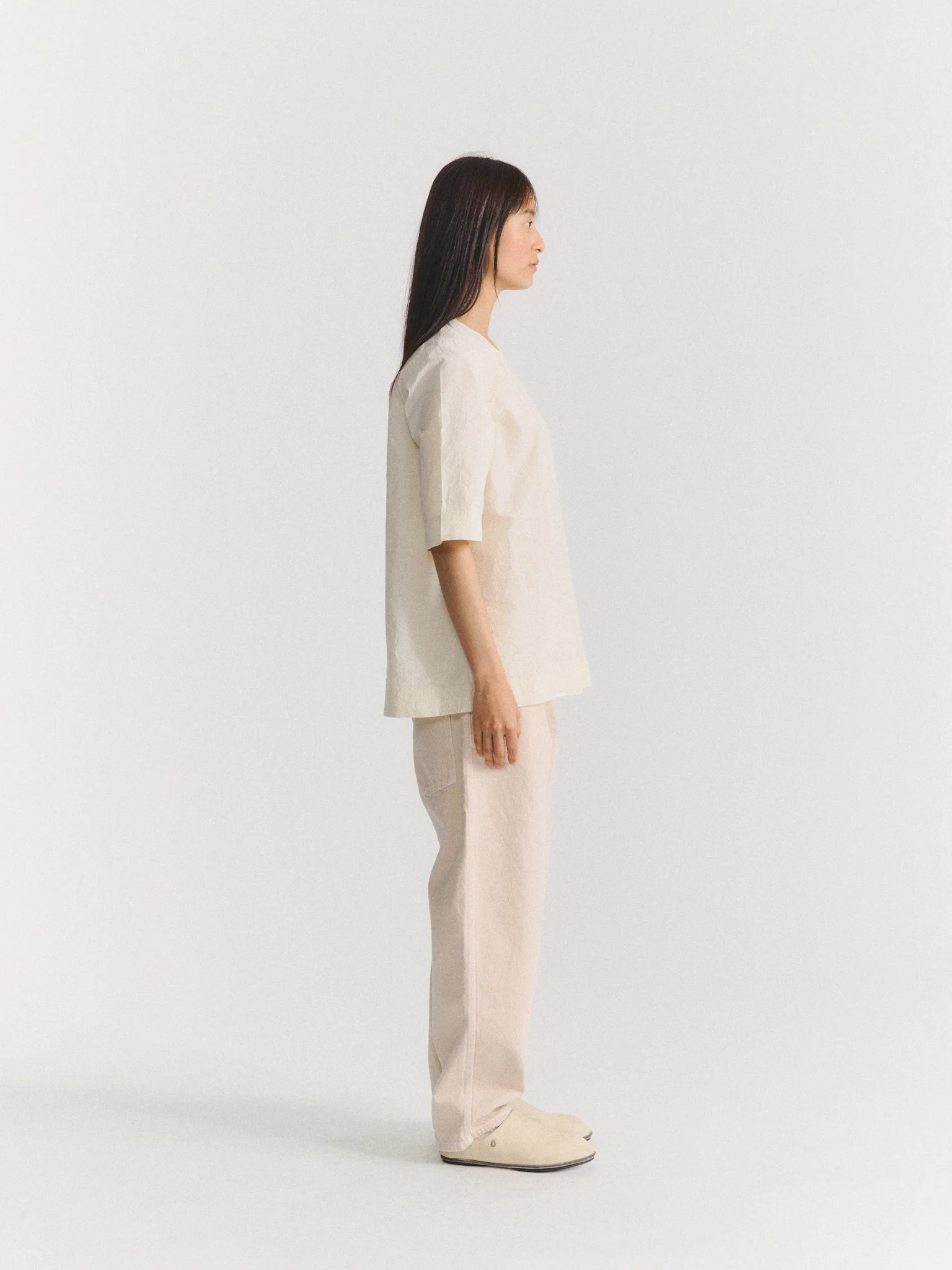 SIMPLE TOP - CHALK POPLIN - OFF WHITE - Image 5