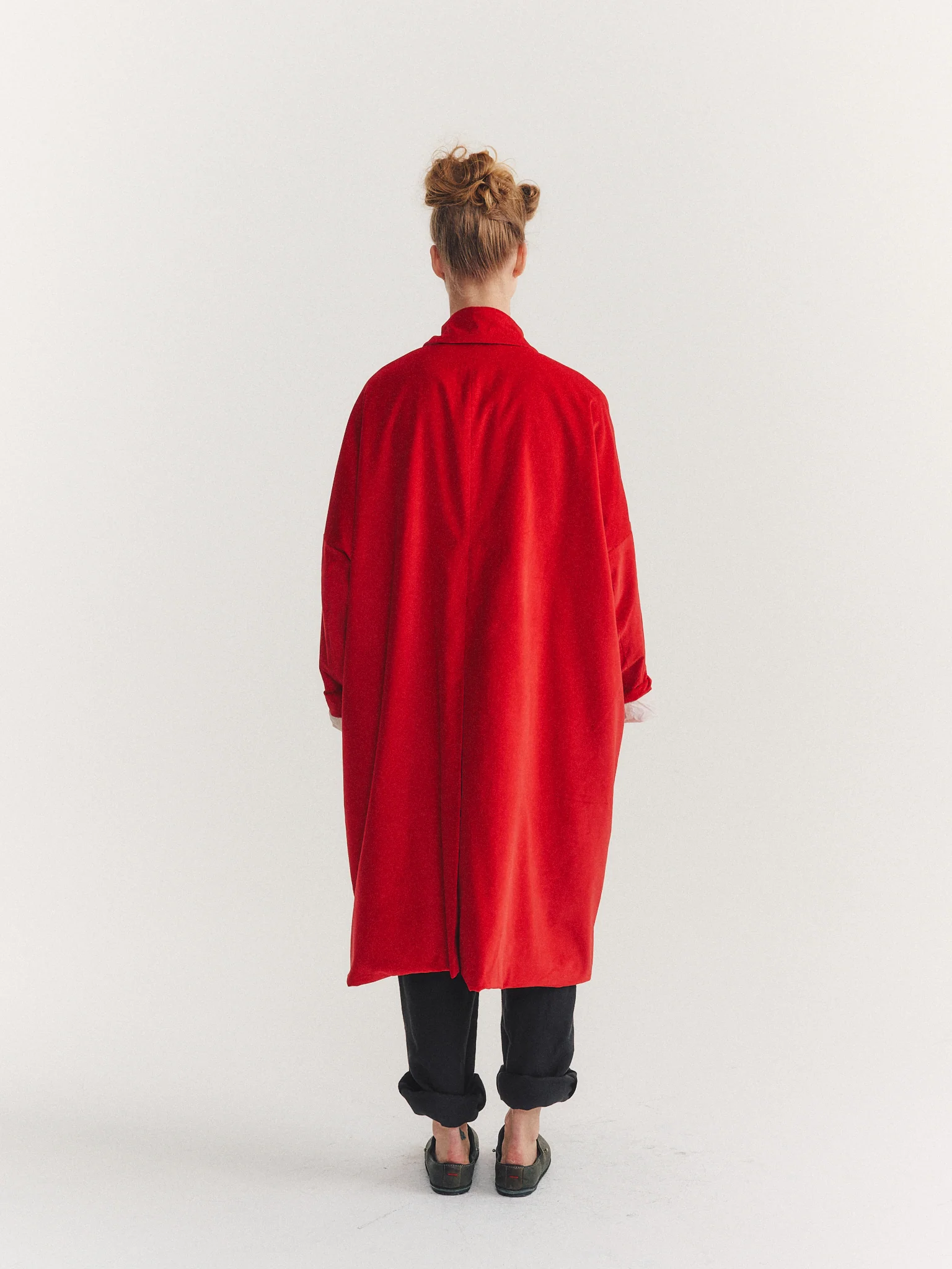 BIG BLOBBY COAT - VELVET - RED - Image 6