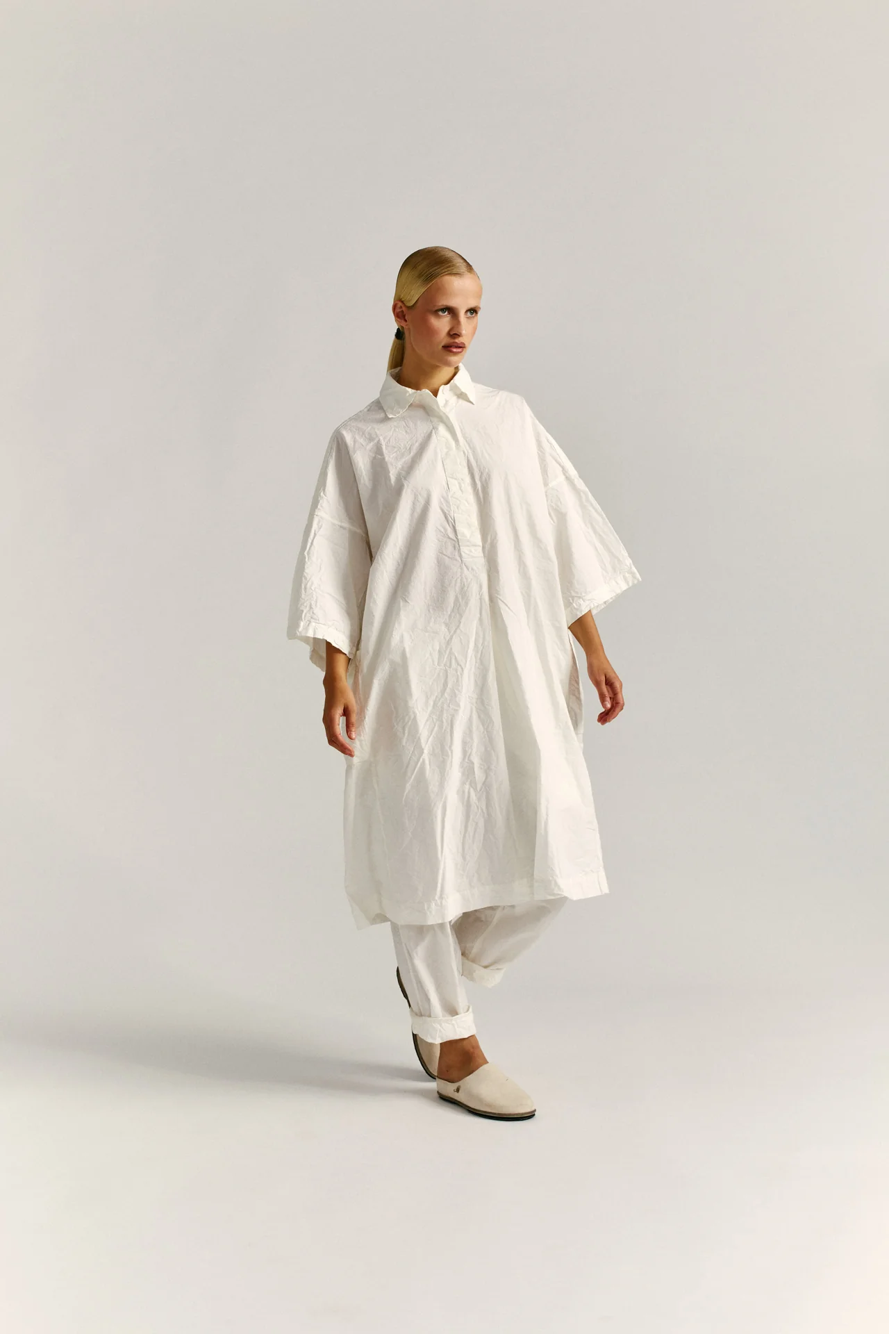 BIG T DRESS - PAPER - WHITE - Image 4