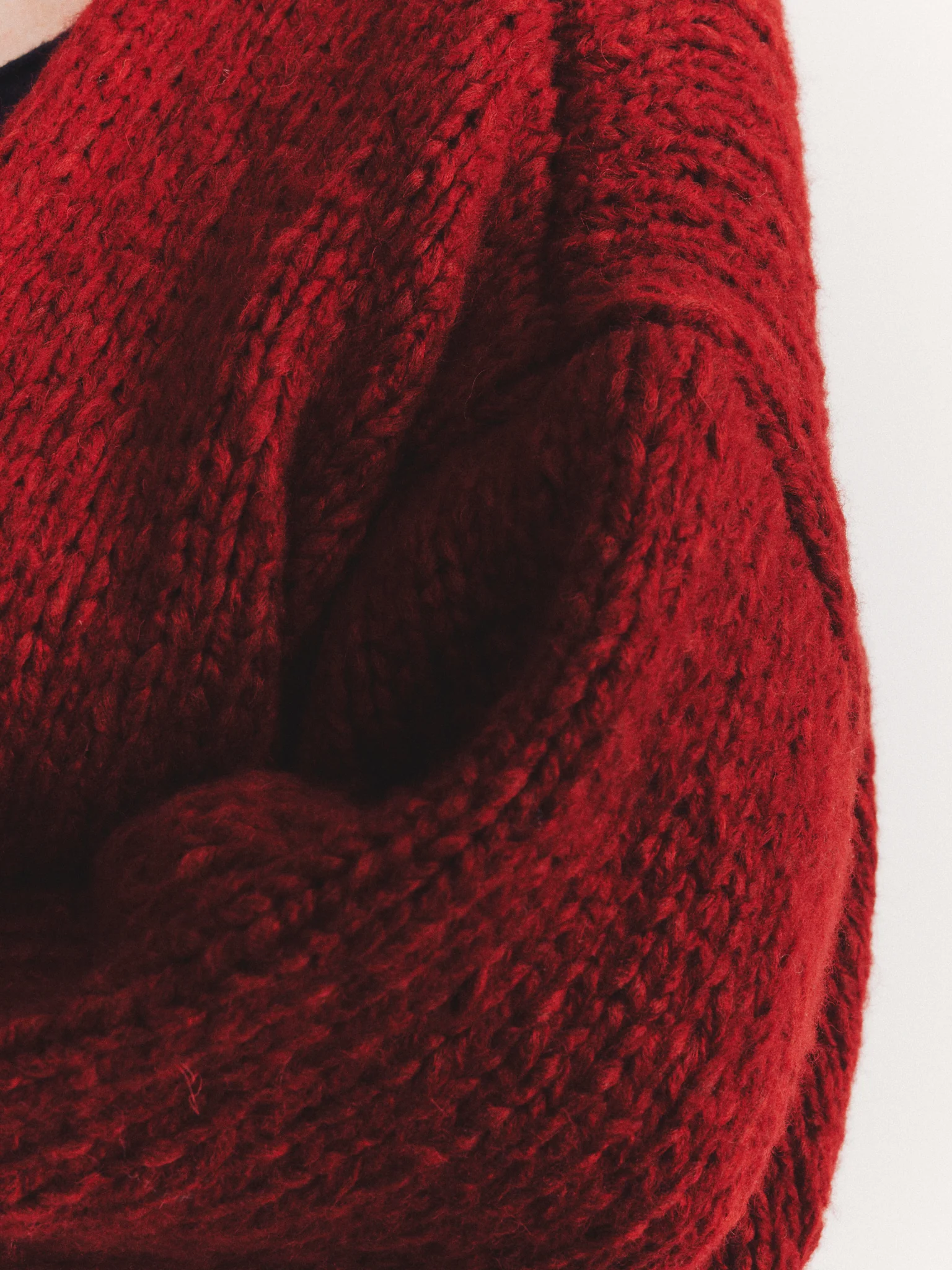 SHORT CARDIGAN - SOFTY MARLED - RED/RED - Image 6