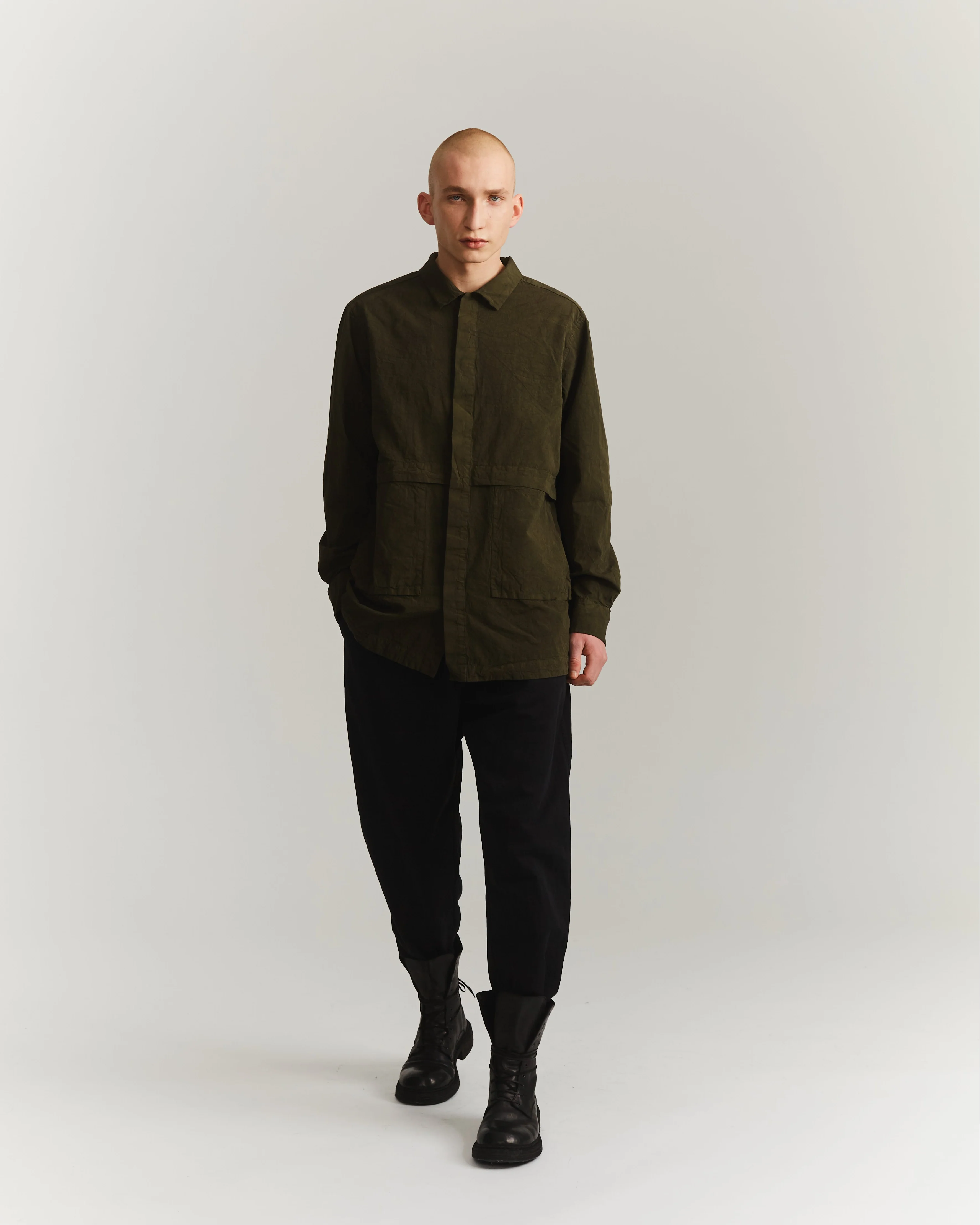 FABU SHIRT - PAPER COT - DARK KHAKI - Image 3