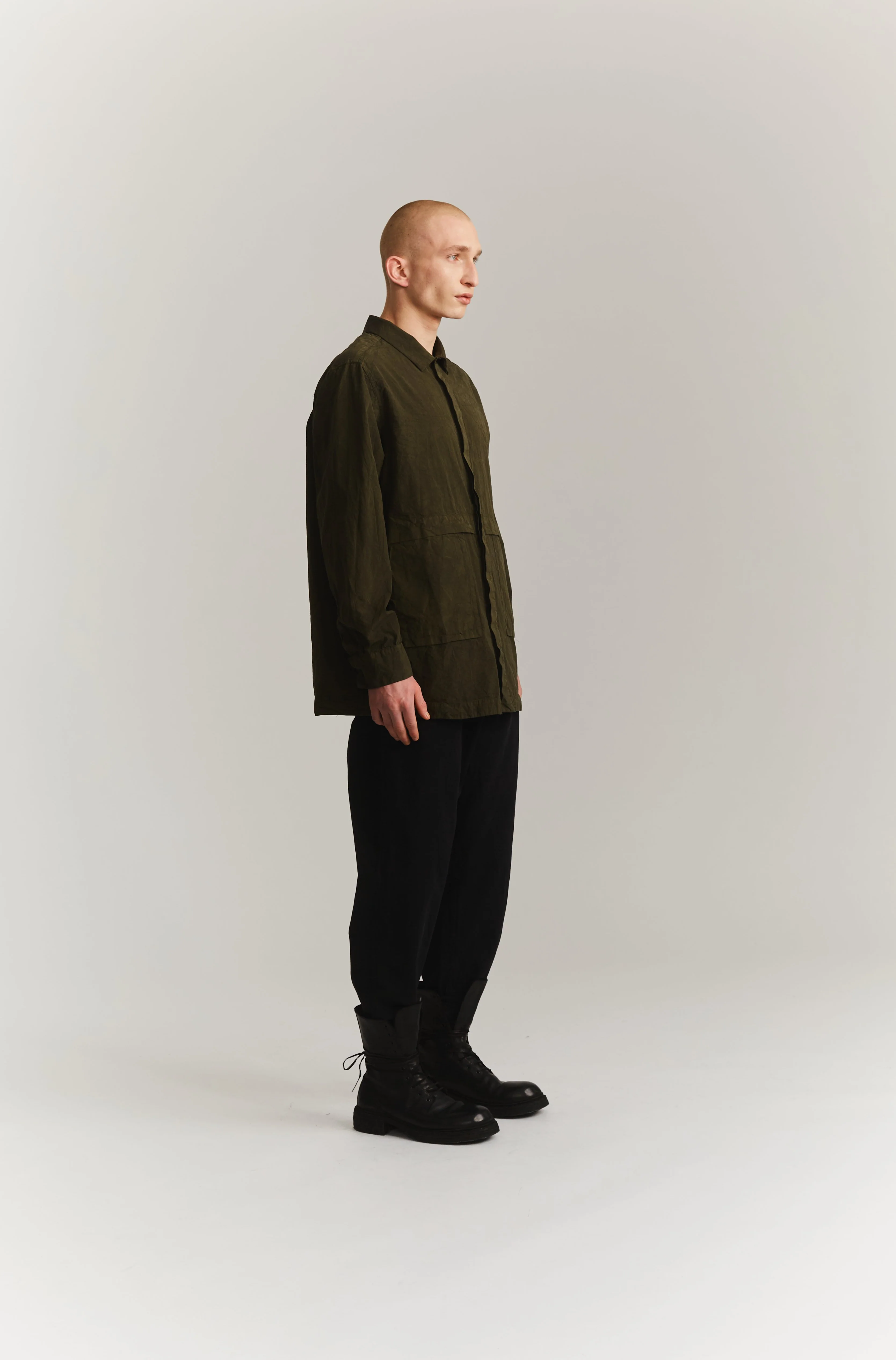FABU SHIRT - PAPER COT - DARK KHAKI - Image 4
