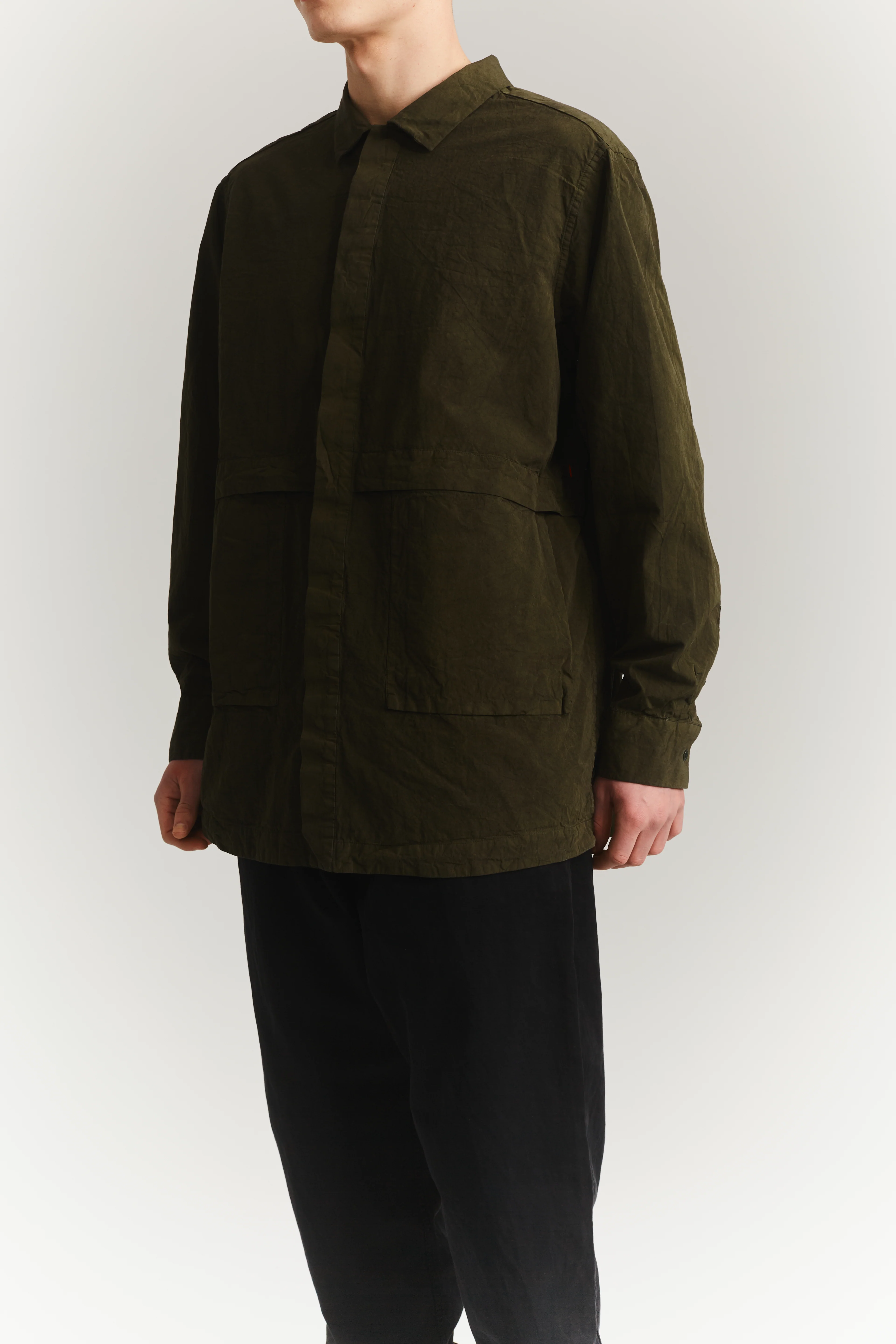 FABU SHIRT - PAPER COT - DARK KHAKI - Image 5