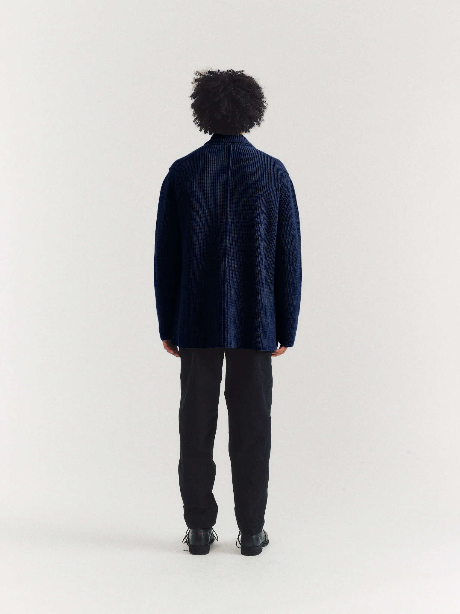 PANNOCCHIA JACKET - CREPE COT - NAVY - Image 3