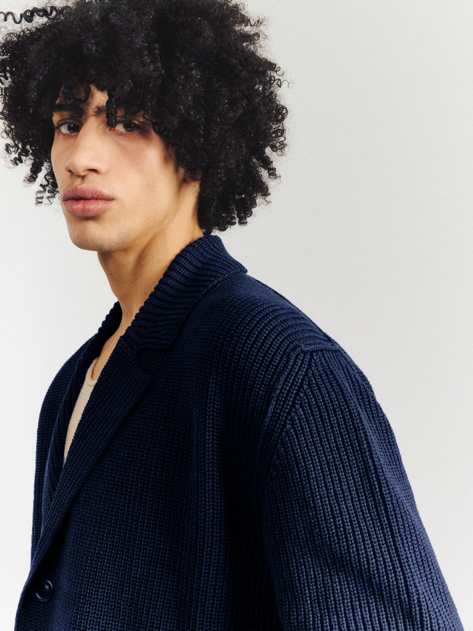 PANNOCCHIA JACKET - CREPE COT - NAVY - Image 4