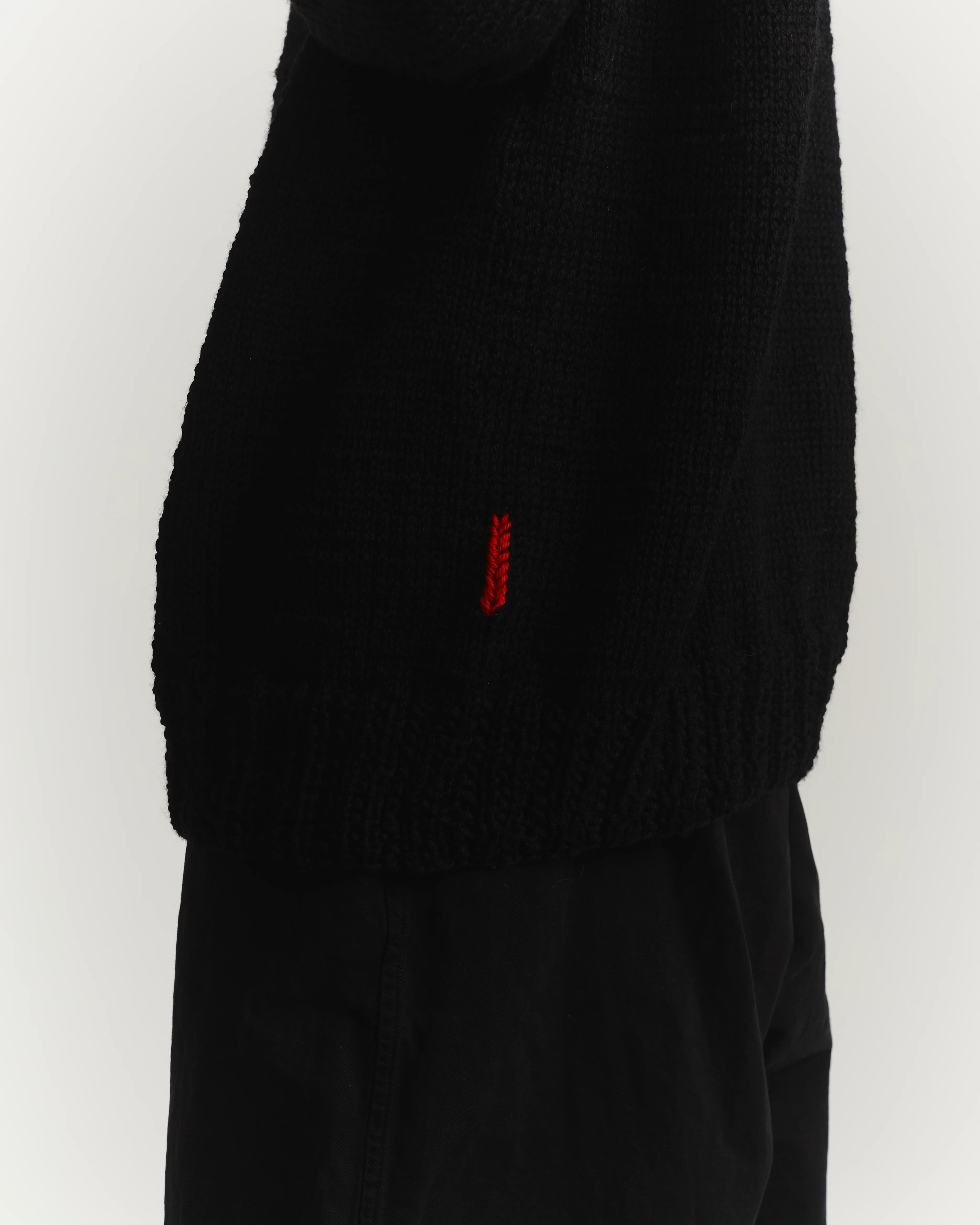 MIX STITCH JUMPER - WOOLY - BLACK - Image 3
