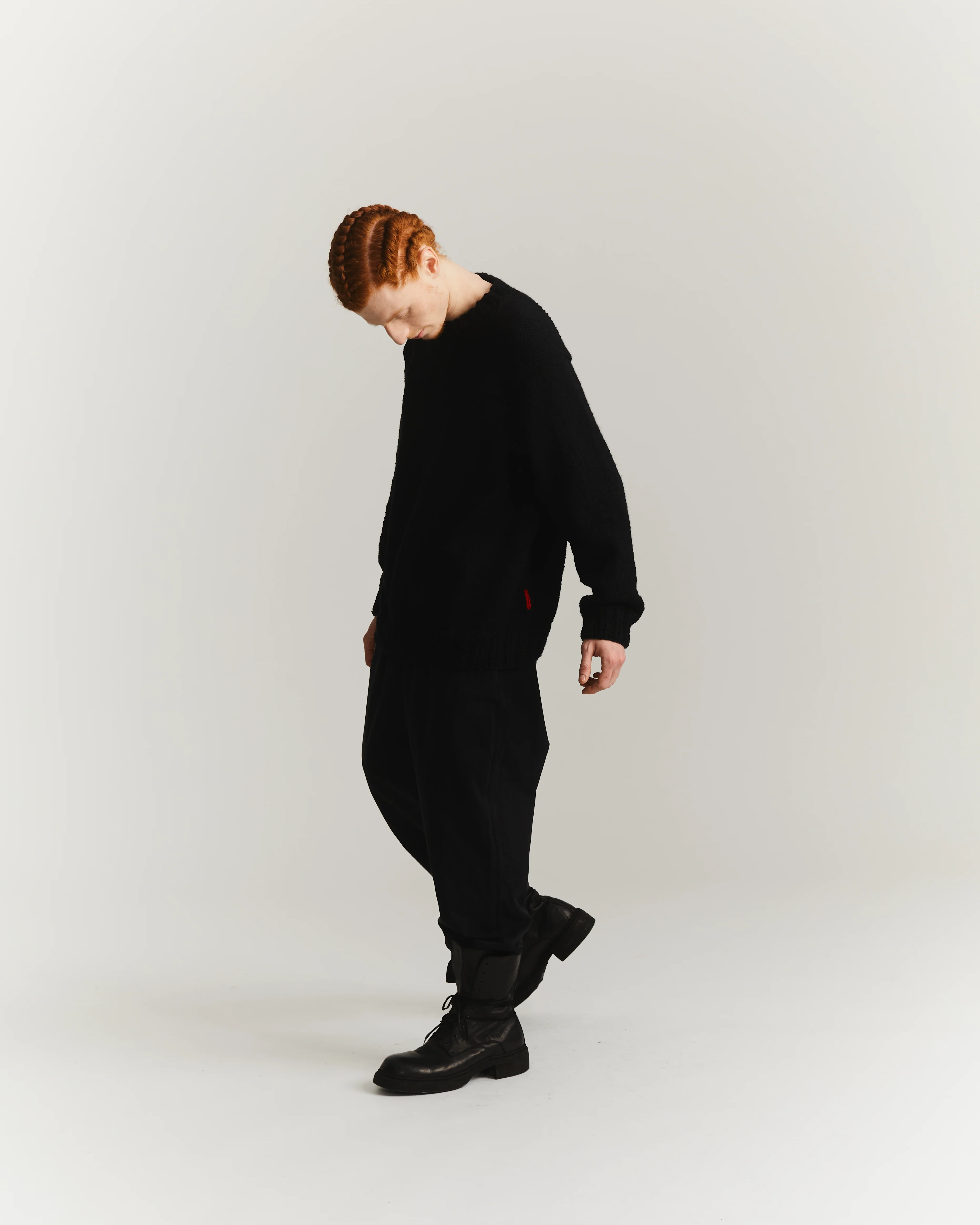 MIX STITCH JUMPER - WOOLY - BLACK - Image 4