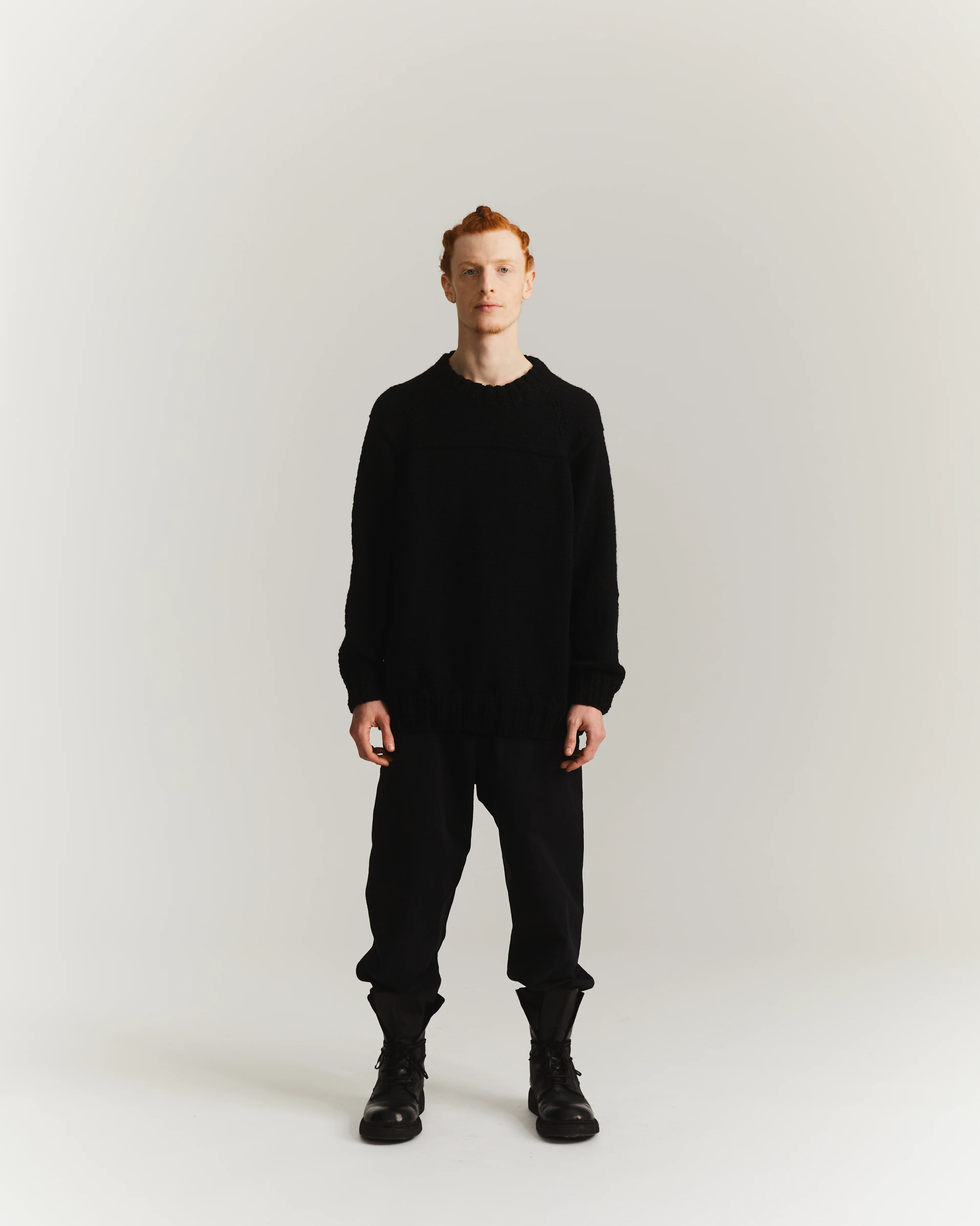 MIX STITCH JUMPER - WOOLY - BLACK - Image 5