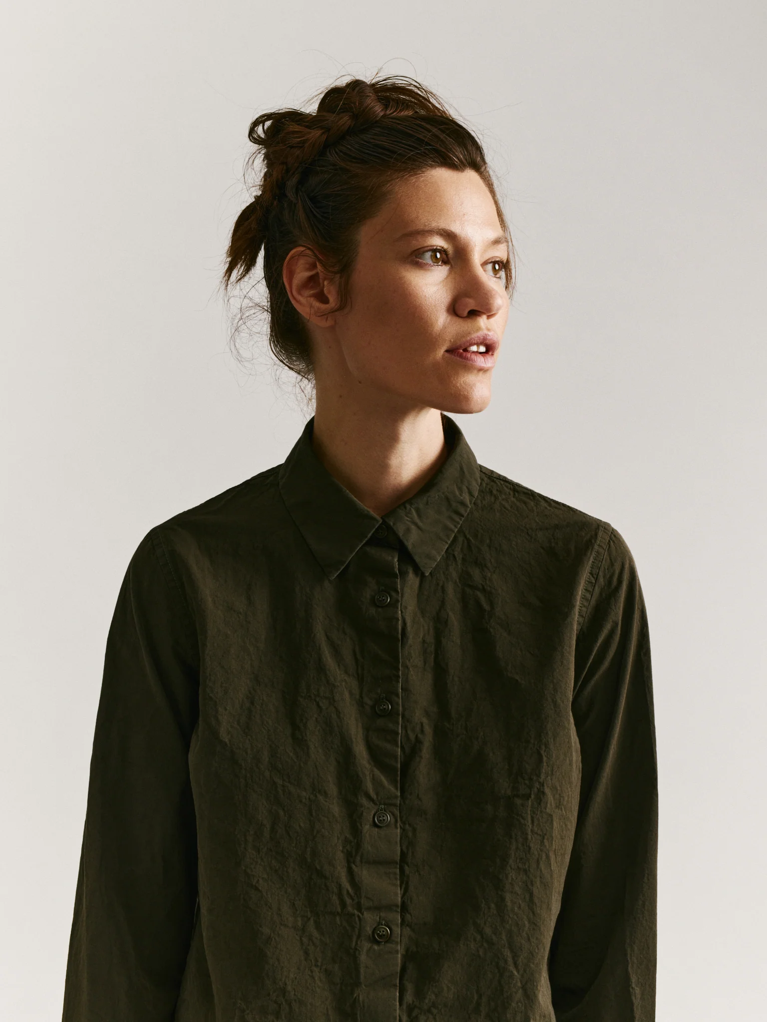 CHLOE SHIRT - PAPER COT - KHAKI - Image 5