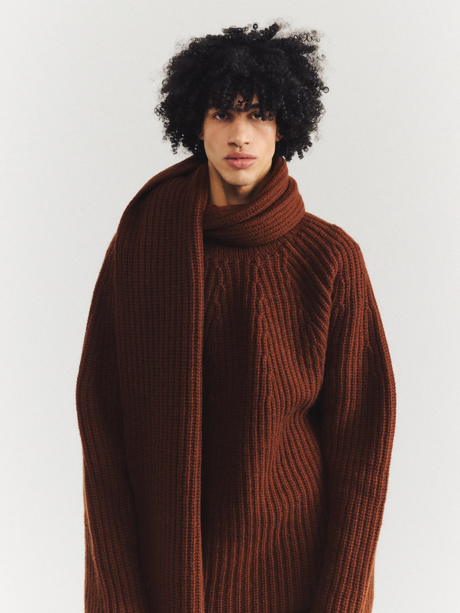 PANNOCCHIA SCARF - WOOLY 2 - TAN - Image 5