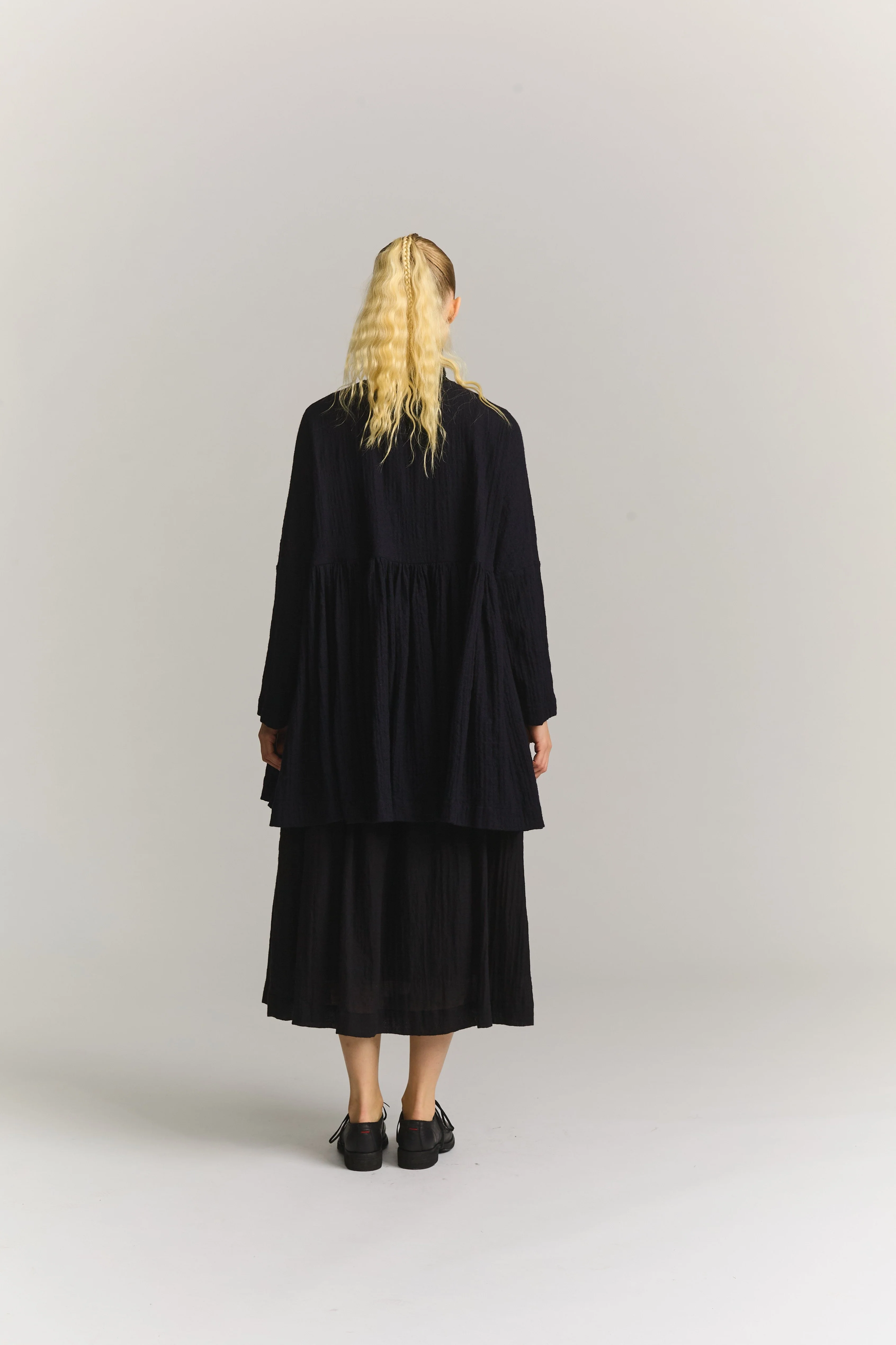 PYJ ROUCH TOP - OPEN WEAVE - NAVY - Image 7