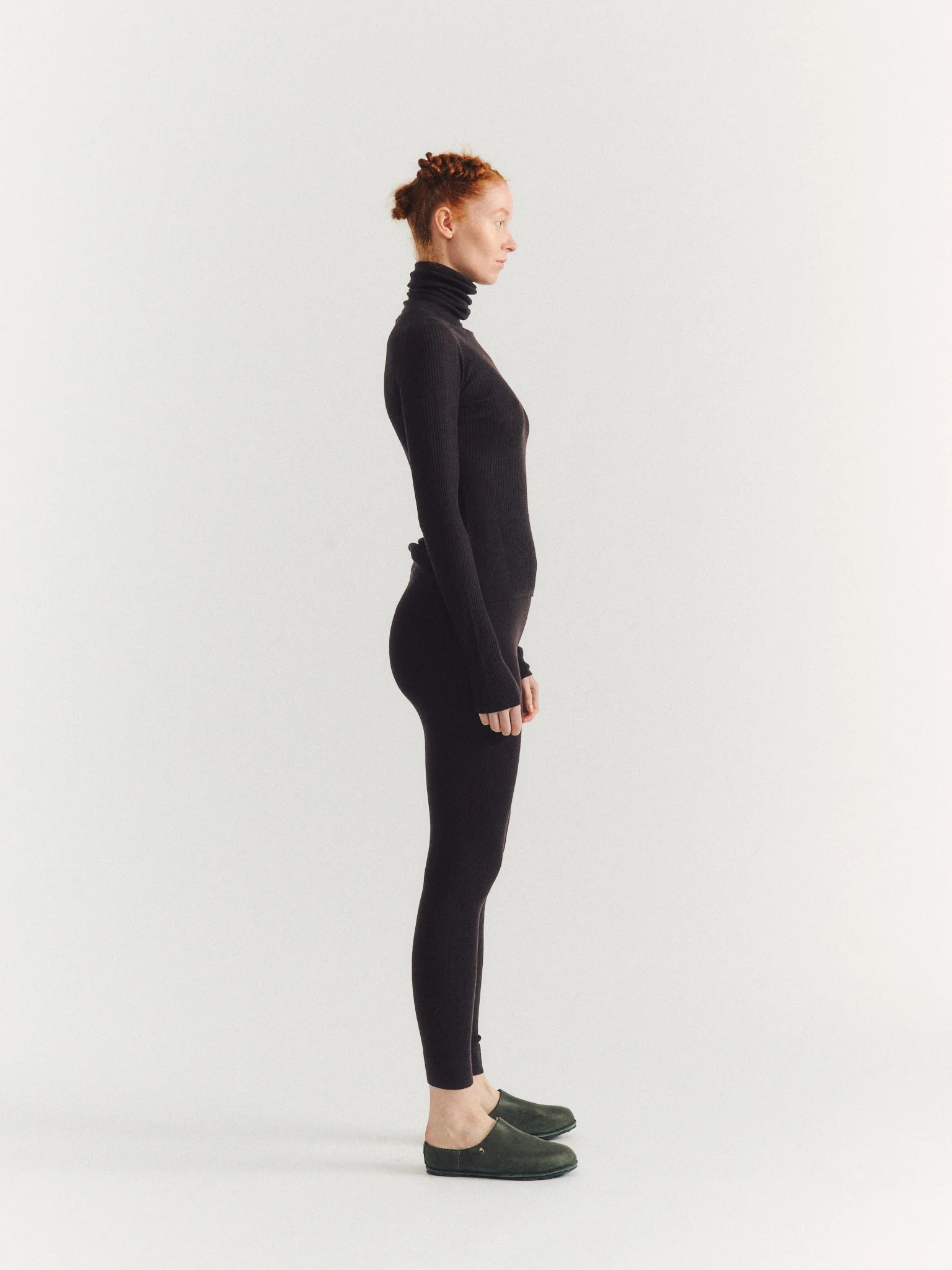 RIB TIGHTS - RIB LIGHT WOOL 2 - DARK BROWN - Image 3