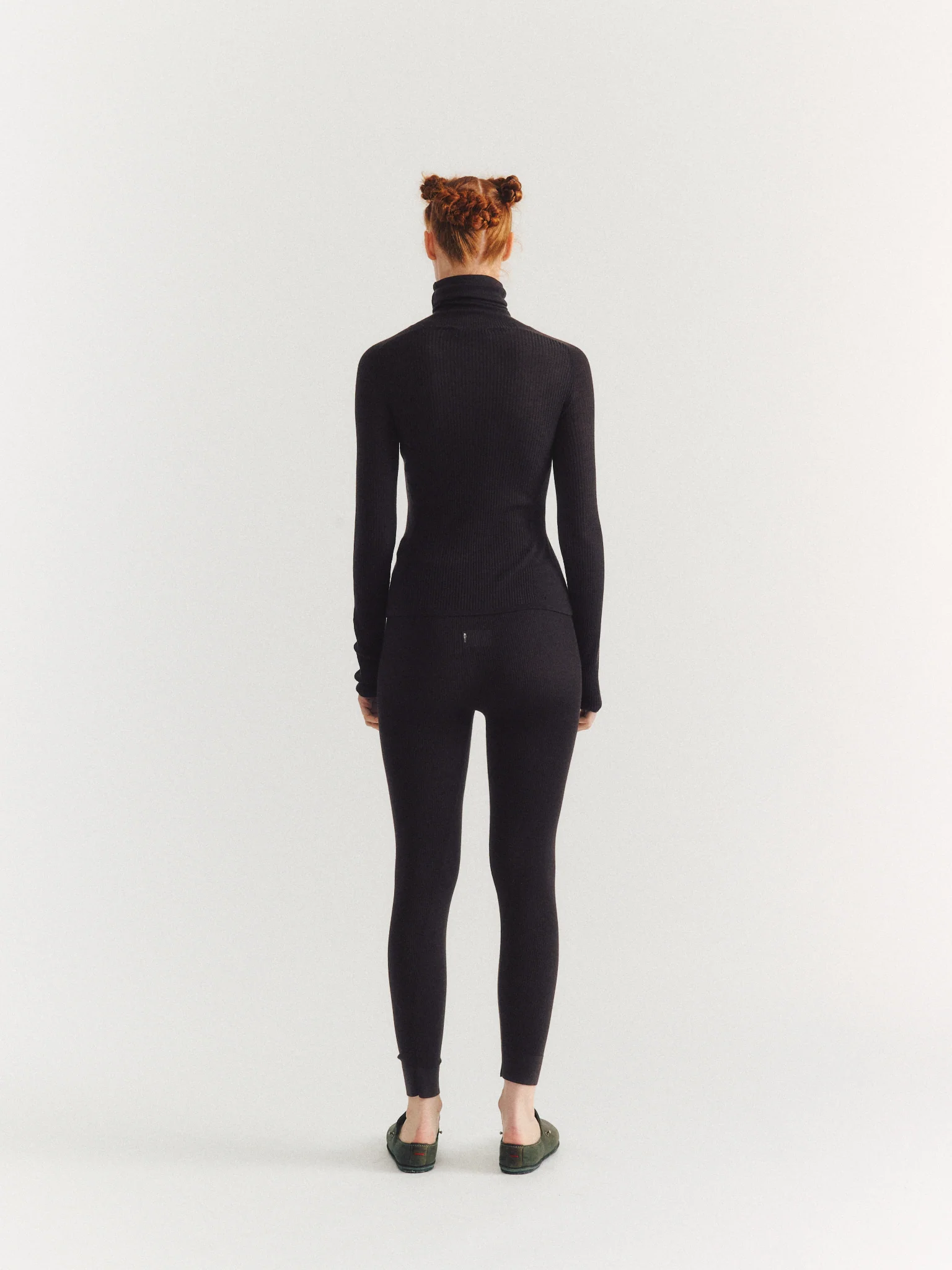 RIB TIGHTS - RIB LIGHT WOOL 2 - DARK BROWN - Image 4