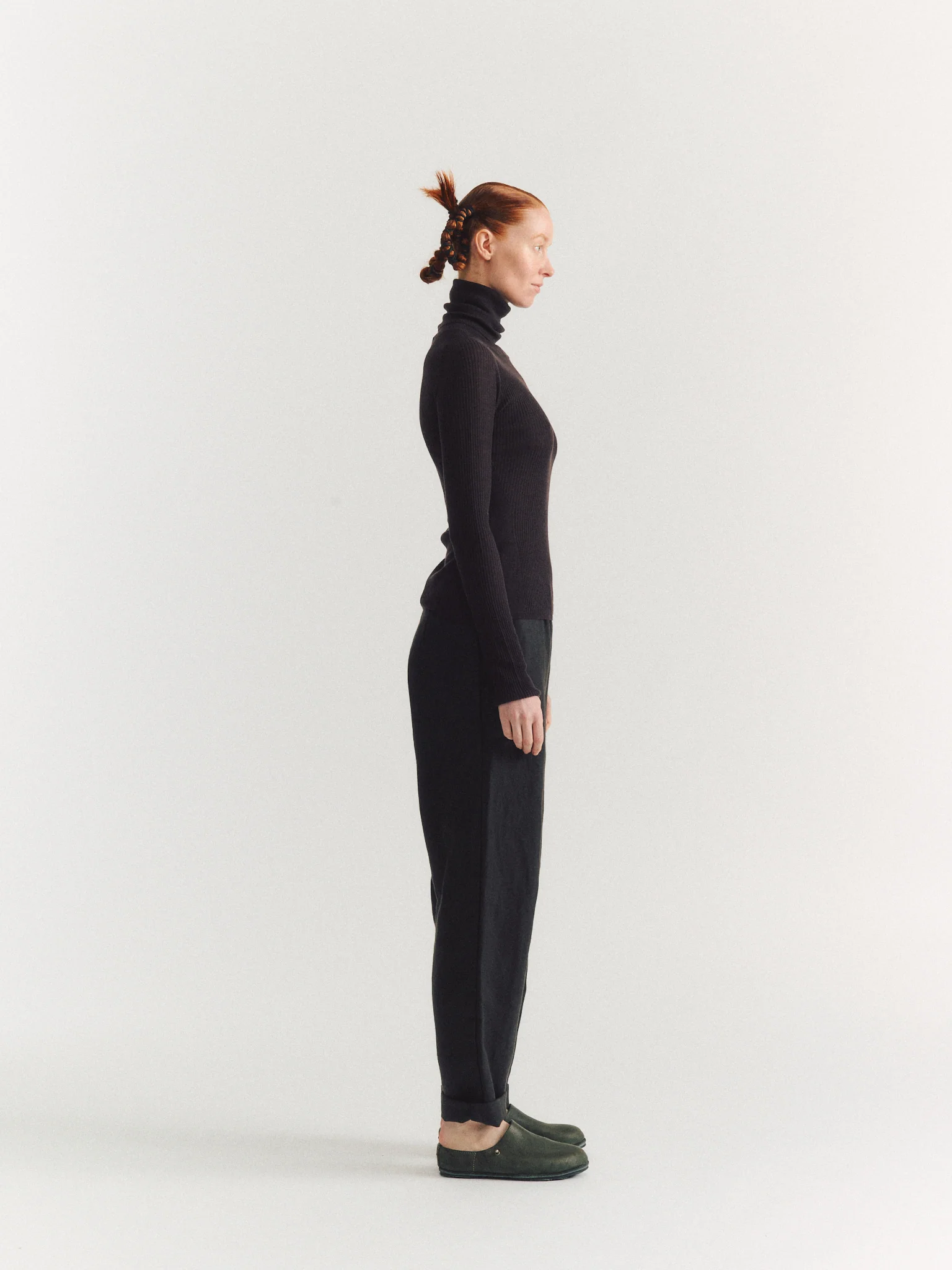 RIB TURTLENECK - RIB LIGHT WOOL 1 - DARK BROWN - Image 4