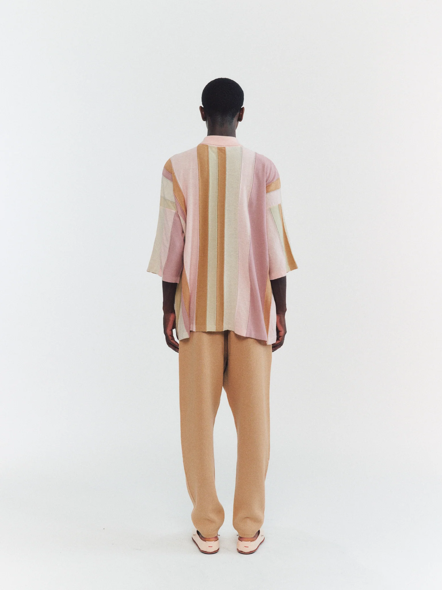 SHIRT - STRIPE PATCHWORK - PINK/BEIGE STRIPES - Image 5