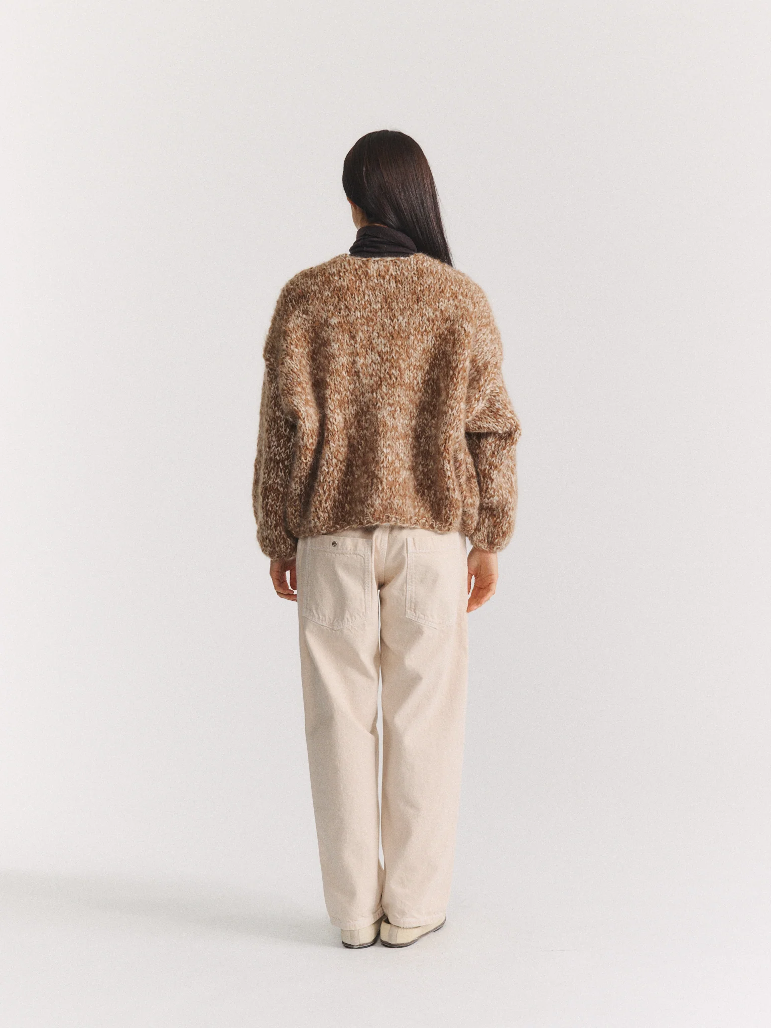 SHORT CARDIGAN - GINGER/PORCELAIN - Image 5