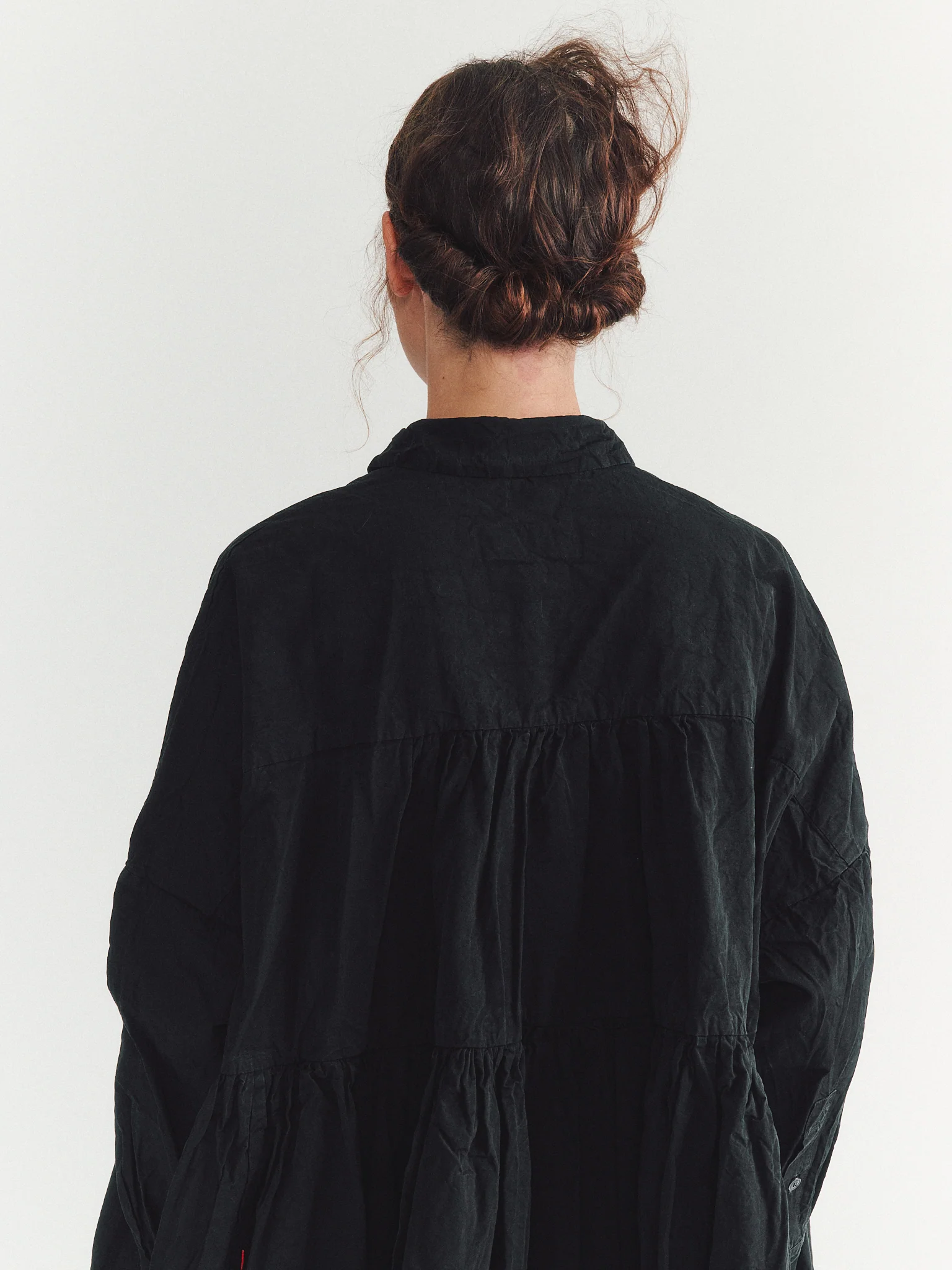 SQUARE LONG SLEEVE DRESS - PAPER COT - PITCH BLACK - Image 6