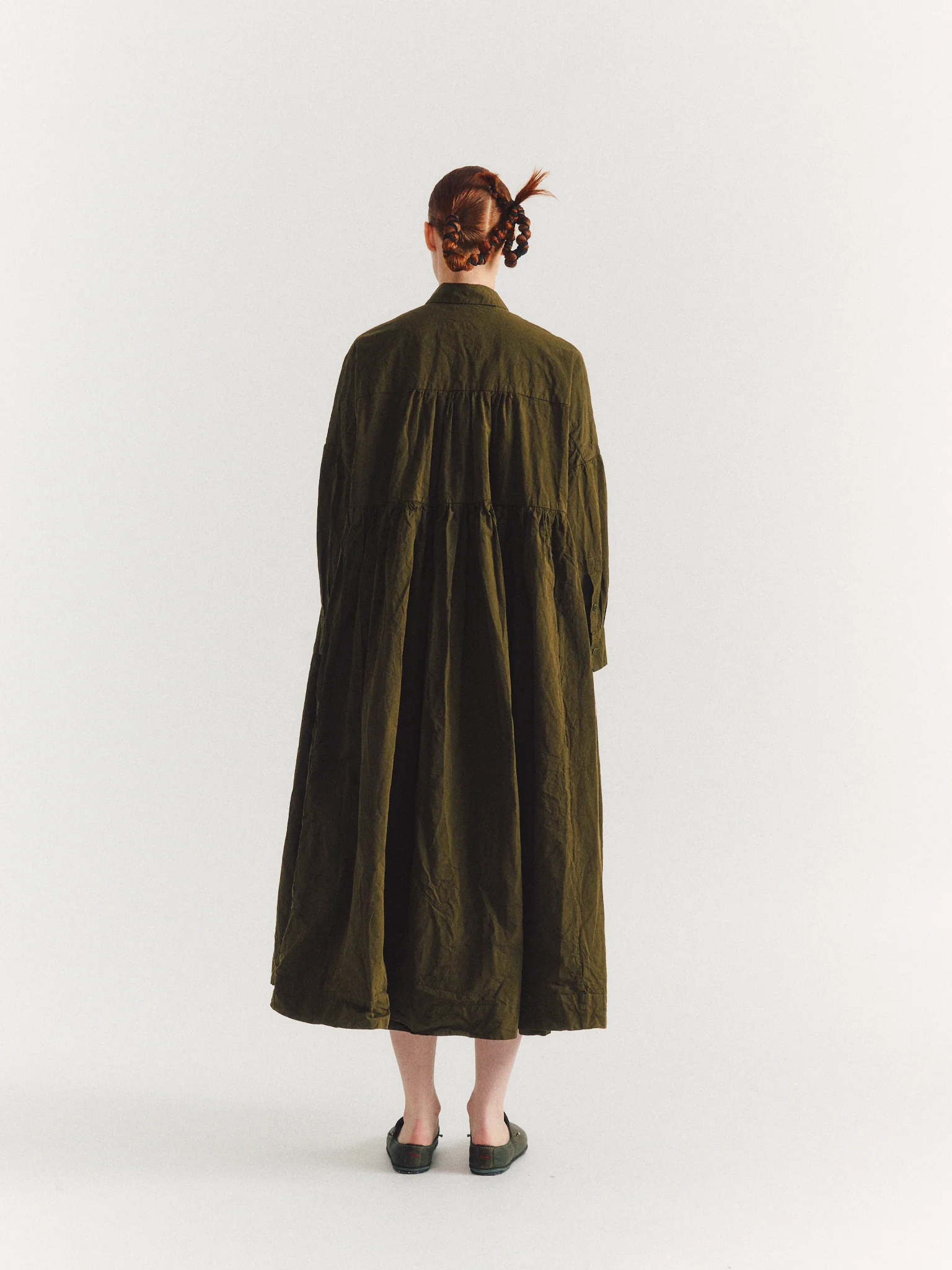 SQUARE LONG SLEEVE DRESS - PAPER COT - GREEN LAKE - Image 3