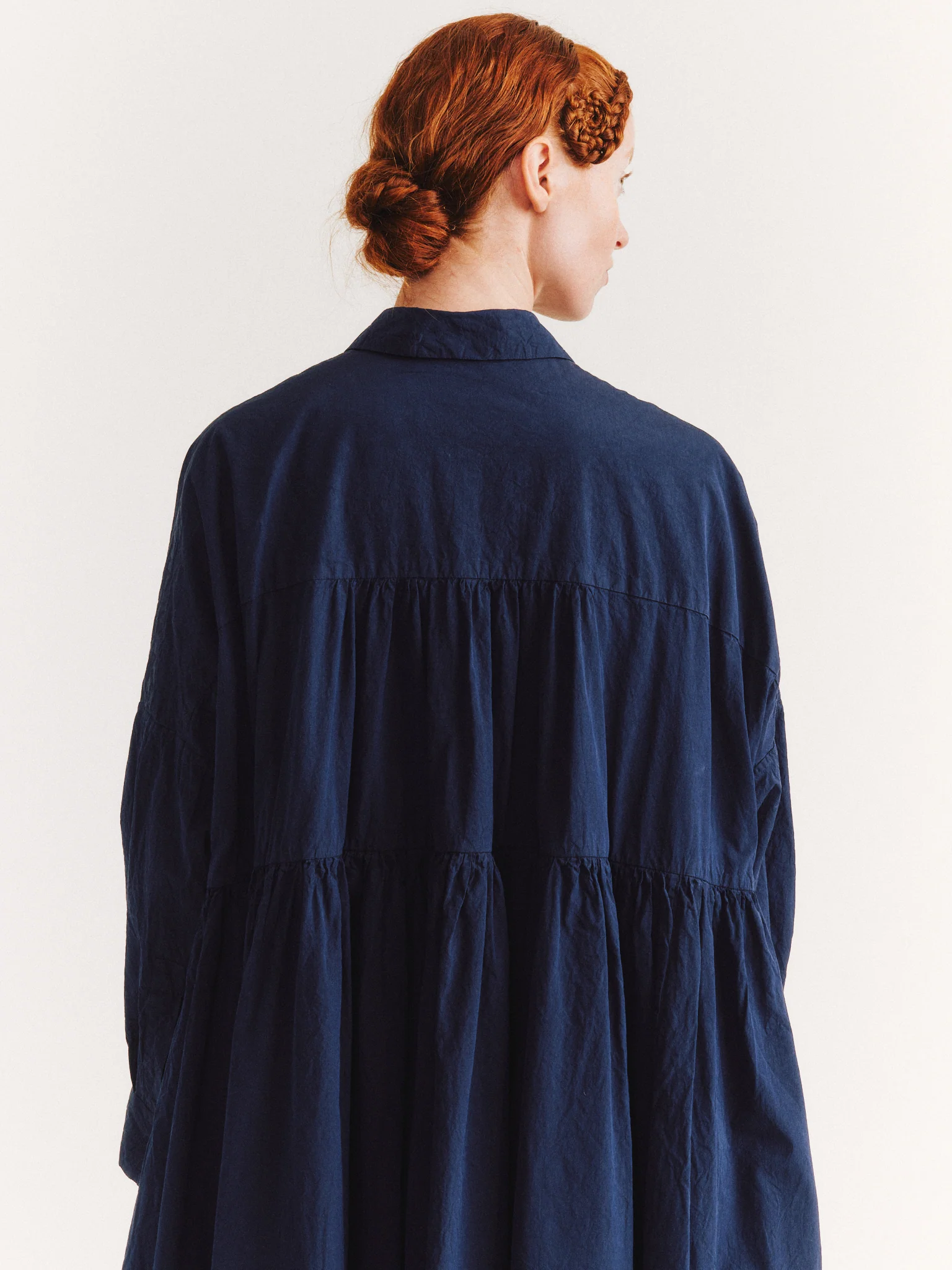 SQUARE DRESS - TAFF SILK - NAVY - Image 5