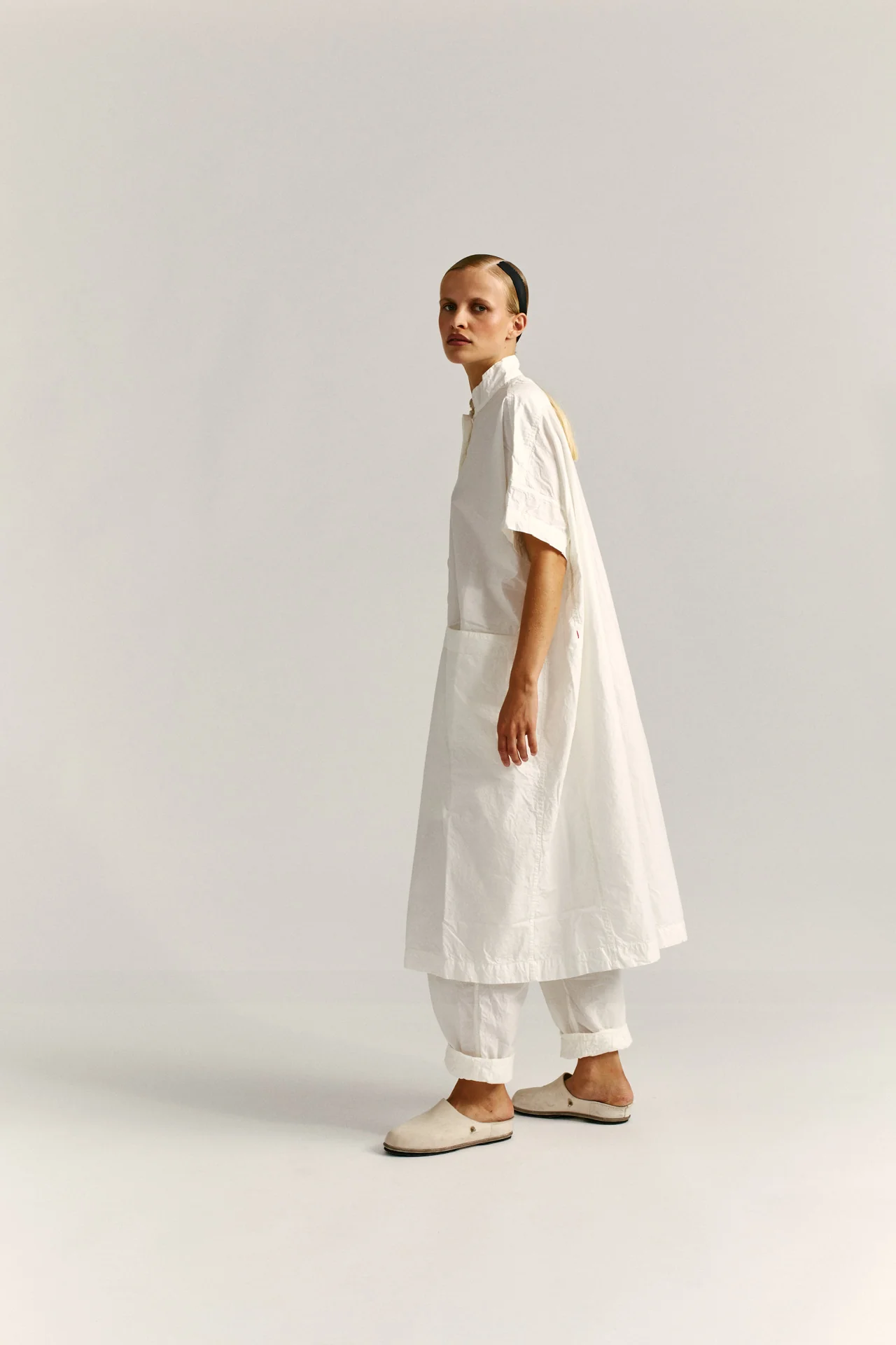 TEED DRESS - PAPER - WHITE - Image 5