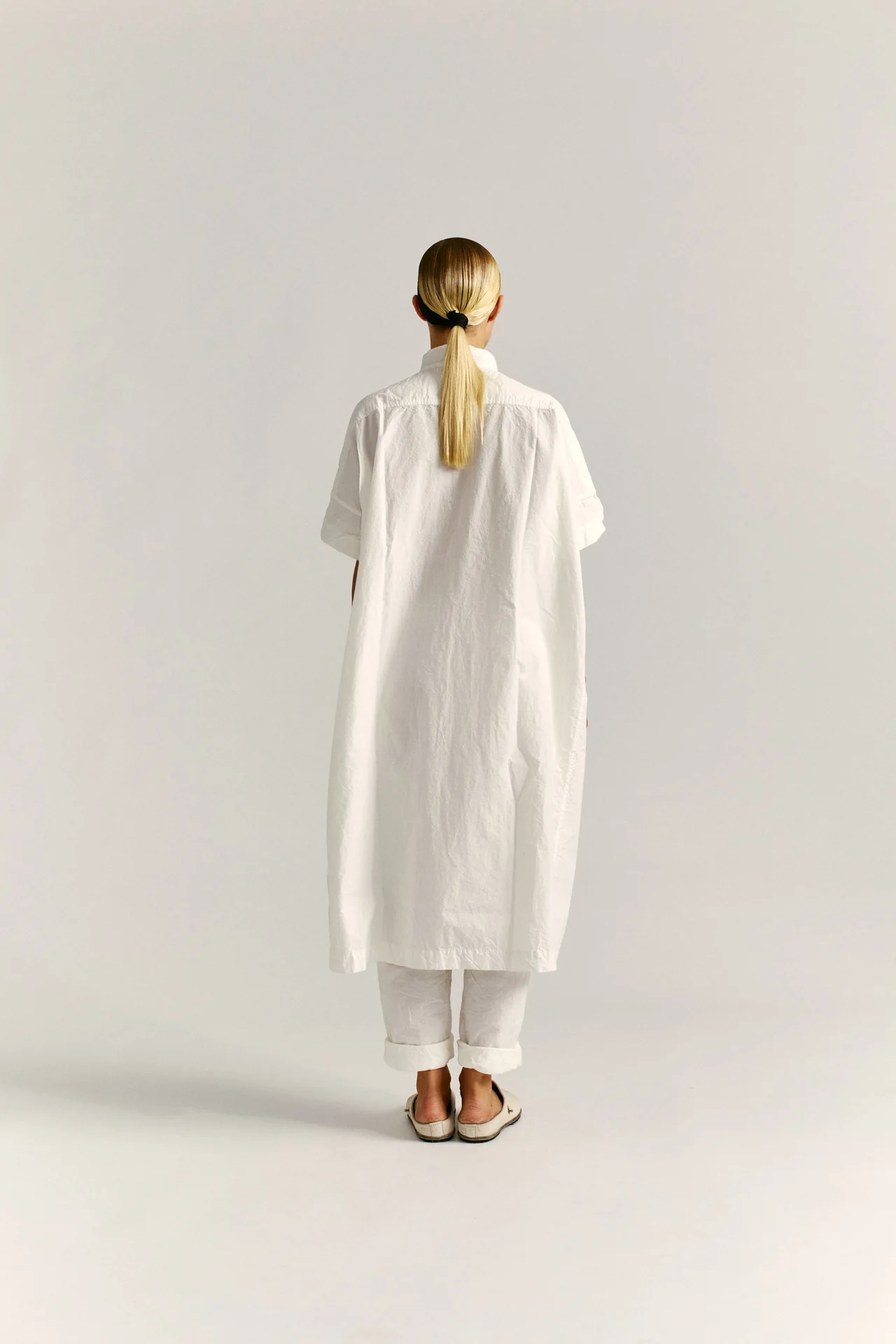 TEED DRESS - PAPER - WHITE - Image 6