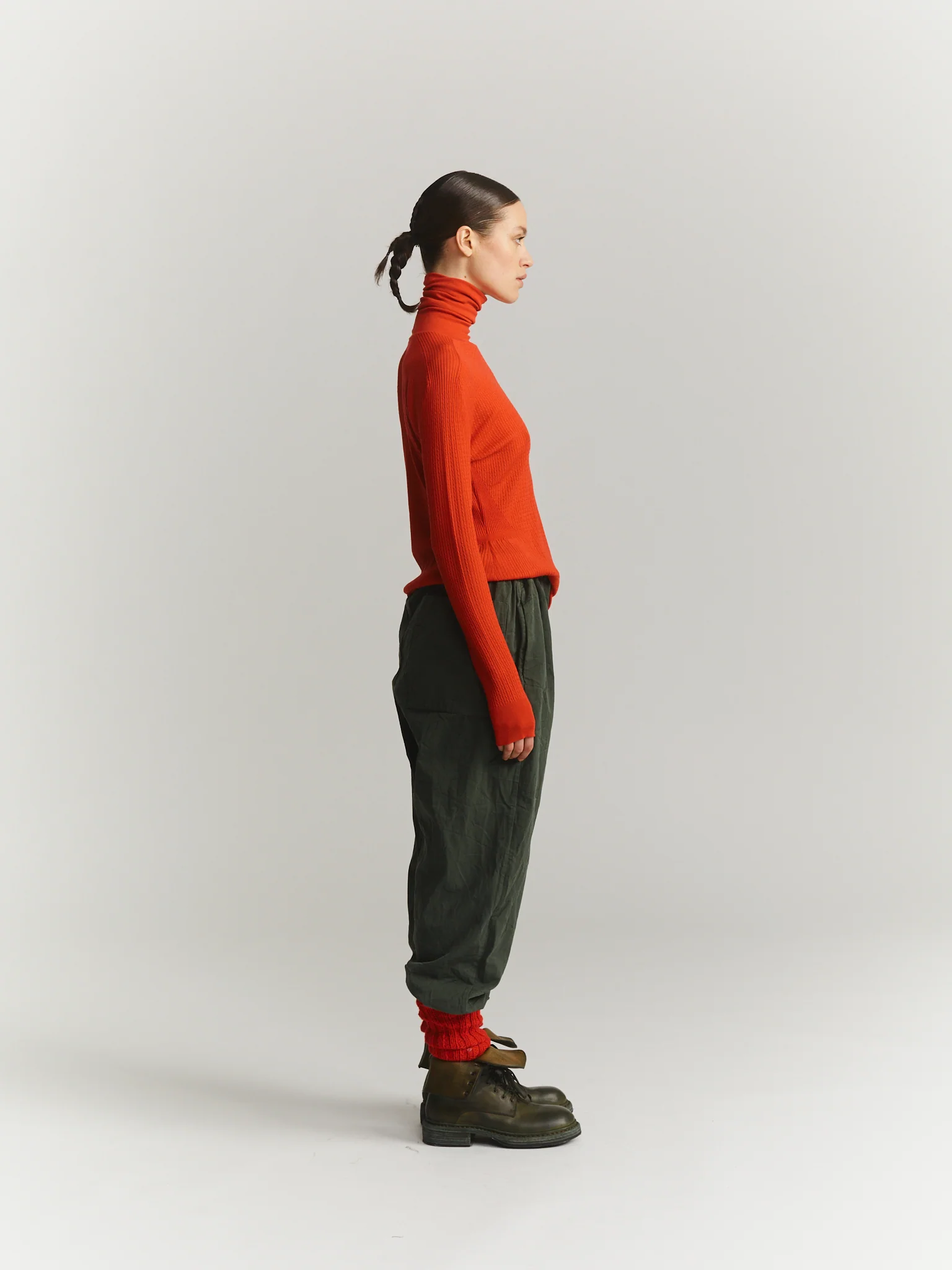 ULTRAFINE CABLE STITCH TURTLENECK - RED - Image 7